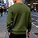 Crewneck Sweatshirt for Men Waffle Quilted Long Sleeve Pullover Casual Comfy Sweater Athletic Vintage Pullover（3-Army Green,X-Large）