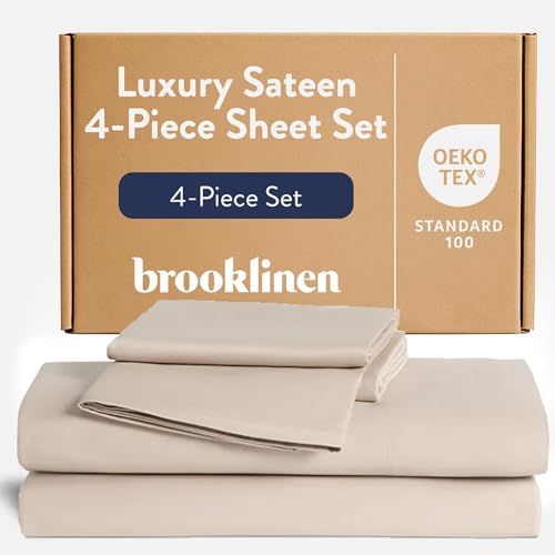Brooklinen Luxury Sateen 4 Piece Sheet Set - 100% Cotton