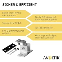 Avoltik Solarpanel Halterung 4 Stück I hochwertige Solarmodul Halterung aus robustem Aluminium I PV Modul Halterung inkl. Dichtung & Schrauben I Aufständerung für Solarmodule mit drehbarem Winkel – Ansicht 4