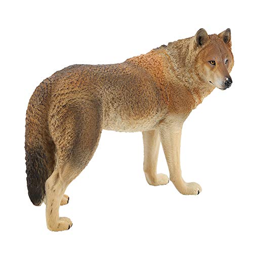 Simulation Wildlife Animal Model Toy Collection Figurine Decor Ornament(M-771 großer brauner männlicher Wolf)