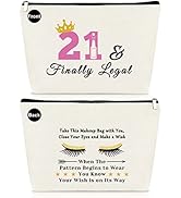21st Birthday Gifts for Women Girl Makeup Bag 21 Year Old Birthday Gift for Her Cosmetic Bag Funn...