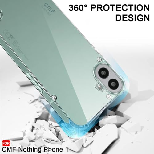 Image of TheGiftKart Crystal Clear Back Cover Case for Nothing CMF Phone 1 5G | 360 Degree Protection | Shock Proof Design | Transparent Back Cover Case for Nothing CMF Phone 1 (PC & TPU, Transparent Bumper)