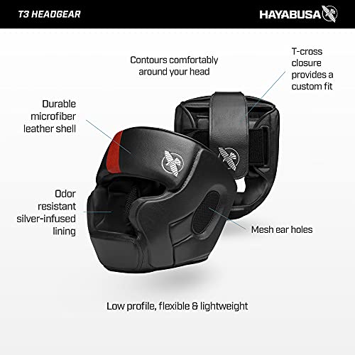 Hayabusa Hayabusa T3 MMA and Boxing Headgear (Black/Red)