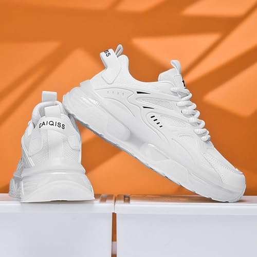 Image of Men's Chunky Sneakers: Mesh Breathable Upper, Air Cushion Sole, Sleek Structural Detailing-Trendy Casual Style for Daily Wear, Street Outfits & Urban Fashion Ensembles