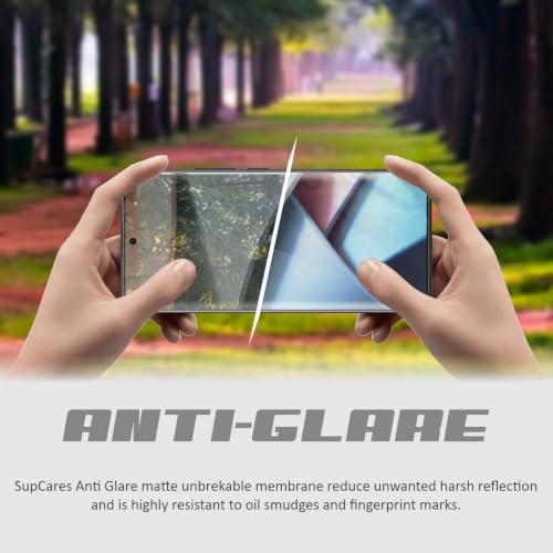 Image of SupCares TPU Anti Glare Matte Unbreakable Membrane Screen Protector For Redmi Note 13 Pro Plus (6.67 Inch) With Easy Self Installation Kit | Fingerprint Working | Edge-To-Edge Protector Coverage