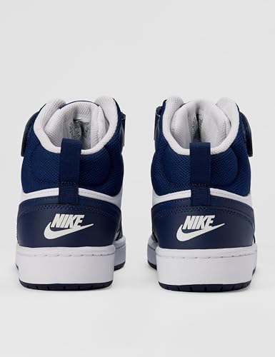 Image of Nike Court Borough Mid 2 (GS), Unisex-Adult Trainers, White White Blue Void Signal Blue, 38.5 EU