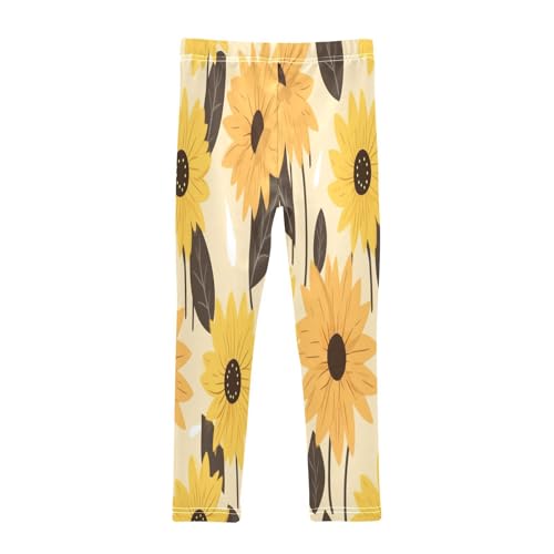 Toddler Girls Leggings Printed Yoga Pants Leggings Sunflower Brown Leaves for Kids2