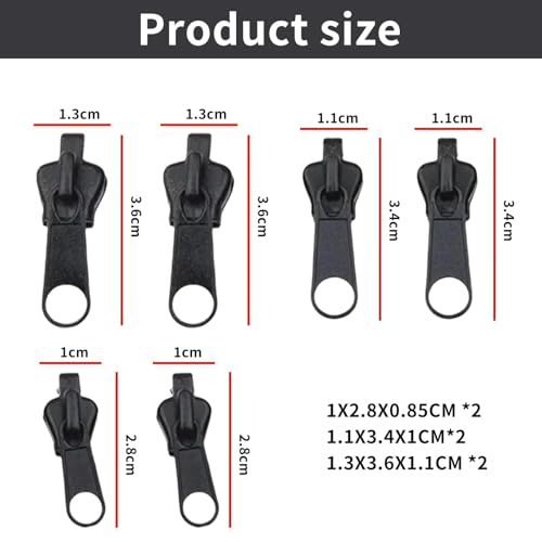 12 pcs reisverschluss-zipper ersatz,zipper für reißverschluss,pull reparatur schieber,ersatzteile helper metall,reißverschlüsse fix,fixer reißverschluss-vorrichtungswerkzeug,replacement abnehmbare