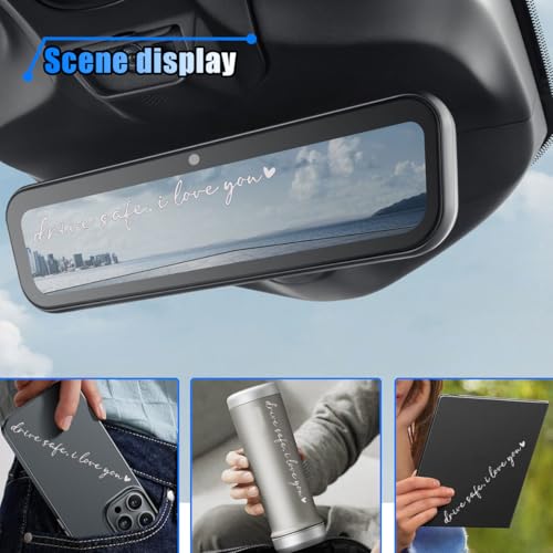 Image of 3PCS Drive Safe, I Love You Car Rearview Mirror Sticker Decal, Positive Affirmation Sticker Car Window Decal, Vinyl Car Side Mirror Accessories for Girls Women, Funny Present (White)