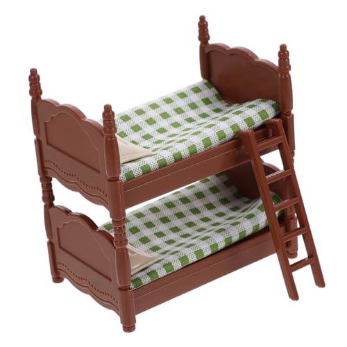 Abaodam Mini Litera Juguetes para Muebles De Casa De Muñecas En Miniatura Muebles Mini Casa De Muñecas Modelos De Escenas En Miniatura Pequeña Litera Figuritas Green El Plastico