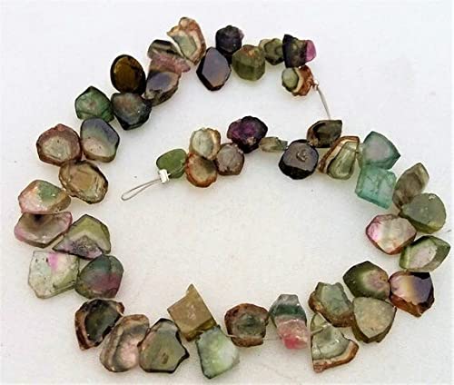 Tourmaline pastèque naturelle : tranches lisses percées sans défaut pour enfilage facile
