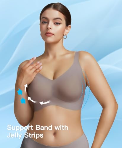 Image of Minimizer Bras for Women Full Coverage Wireless Plus Size Seamless Bralette Removable Pads Comfort 32A-42DD
