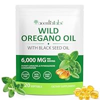 Wildes Oregano-öL Softgels 2 In1 6.000 Mg Oregano-öL Mit SchwarzküMmel 120 Softgels Leicht Zu Schlucken Zur StäRkung Des Immunsystems Und Der Knochengesundheit