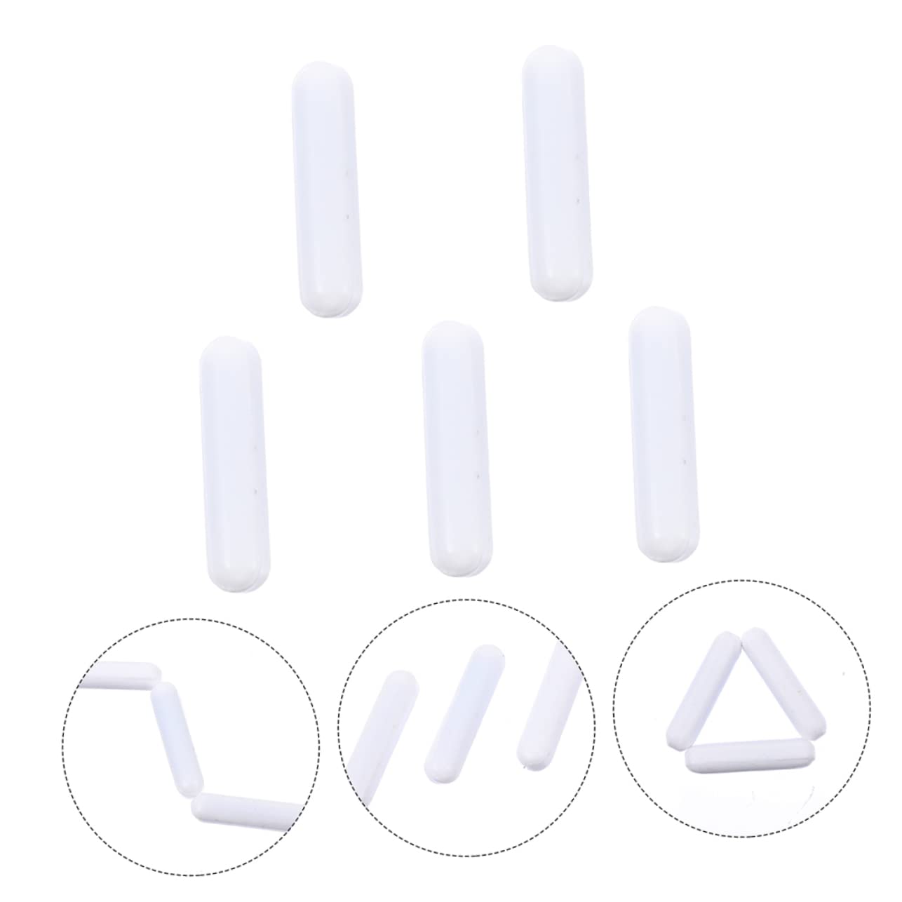 Gatuida 20pièces Barre Agitation Magnétique Ptfe De Tiges Cylindriques Pour Mélangeurs Haute Résistance Chaleur Et Corrosion Idéale Pour Laboratoires Recherche Scientifique