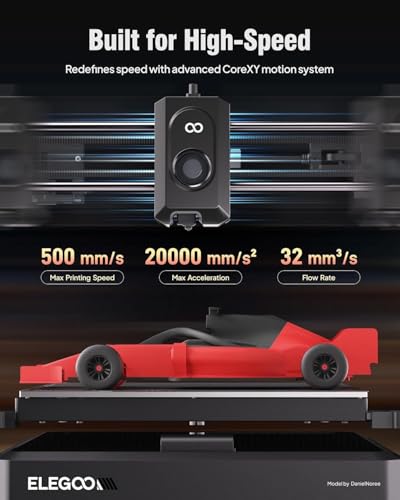 Image of ELEGOO Centauri Carbon 3D Printer with High-Speed FDM Printing, Direct Drive Extruder, Large Build Volume, Auto Bed Leveling, Silent Operation, and Precision Printing for Hobbyists