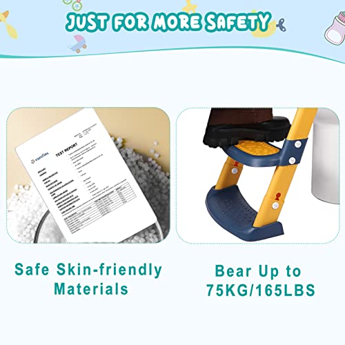 Potty Training Seat For Kids With Step Stool Ladder, Toddler Potty Training Toilet Seat For Baby Boys, Toddler Toilet Potty Chair(Yellow) #TOP1