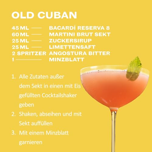 BACARDÍ Reserva 8 Jahre alter Premium Caribbean Rum, 40% Vol., 70 cl/700 ml, im Eichenfass gereifter Karibik-Rum, 8 Jahre unter karibischer Sonne gelagert, ideal als Geschenk