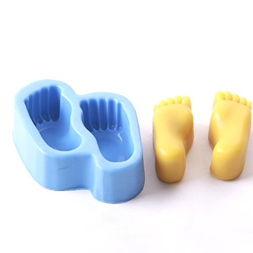 Moule silicone pieds de bébé x5 pour décors de gâteaux de baby shower et baptême