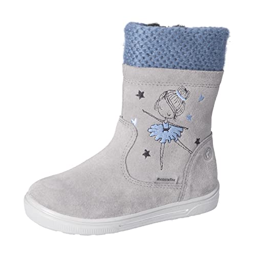 RICOSTA Mädchen Klassische Stiefeletten Sweet,Kinder Stiefeletten,WMS:Mittel,lose Einlage,RicostaTEX,uebergangsschuhe,Graphit/Jeans (450),29 EU