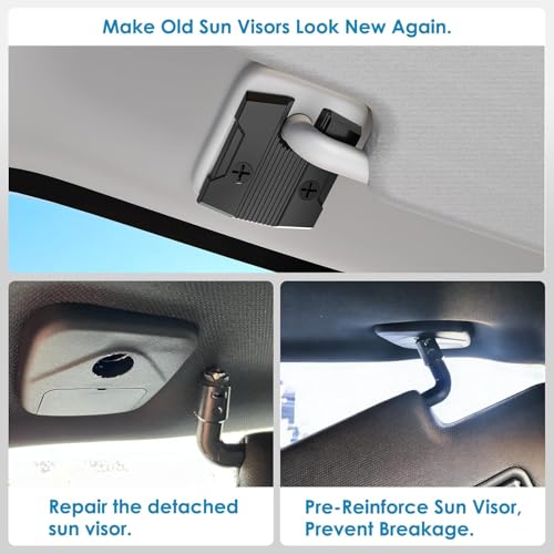 Image of 1 Pack Sun Visor Repair Kit Compatible with Dodge RAM 1500 Trucks 2019-2026, Aluminum Black Car Sun Visor Repair Kit, Dodge Ram 1500 Accessories