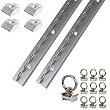 ✔ SETPREIS: 2 Stück Airlineschiene je 2 Meter = 4 Meter + 10 x einfach Fitting, Alu + 4 x Endkappe