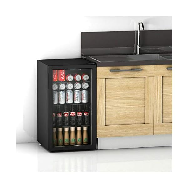 COSTWAY Beverage Refrigerator, 3.2 Cubic Foot Capacity, 120 Can