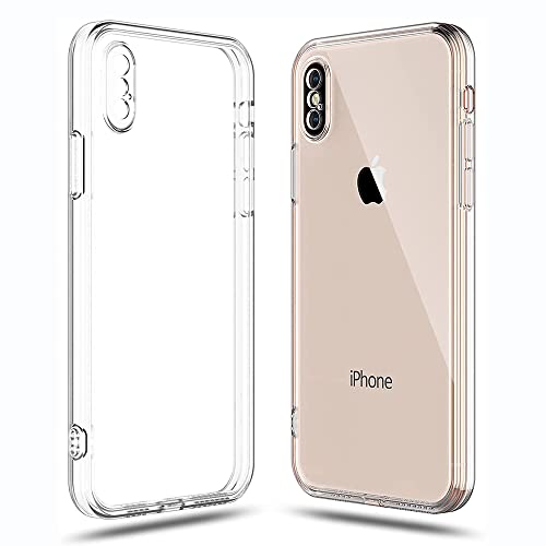 Image of WOW IMAGINE Crystal Clear Transparent Back Case Cover Compatible Apple iPhone X | Full Device & Camera Protection Shockproof TPU Silicone Back Cover Case - Transparent