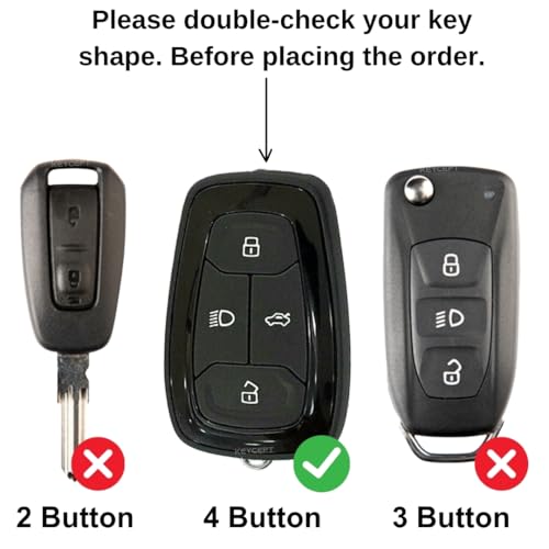 Image of KEYCEPT Metal Armor Key Cover Compatible for Tata Nexon| Altroz| Harrier| Punch| EV| Safari and Facelift 4 Button Smart Key| Stylish & Durable |Scratch Resistant Easy Grip Protective Keycase