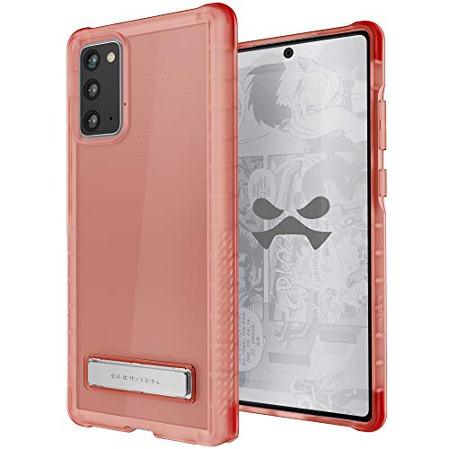 Image of Ghostek Covert Galaxy Note 20 Clear Case with Kickstand and Secure Hand Grip Bumper Super Thin Slim Fit Design and Wireless Charging Compatible Cover for 2020 Galaxy Note20 5G (6.7 Inch) - (Pink)