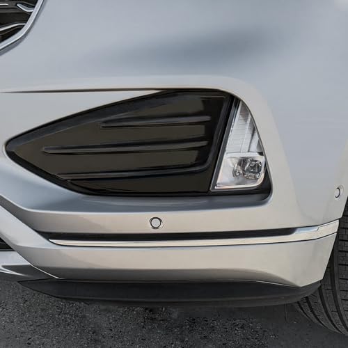 SlickMod Chrome Delete Blackout Vinyl Overlay for 2019-2024 Ford Edge Foglight Trim (Gloss Black)