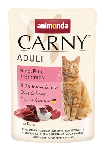 animonda Carny Adult Katzen Nassfutter Herzhafte Variation Pouch(8 x 85 g)