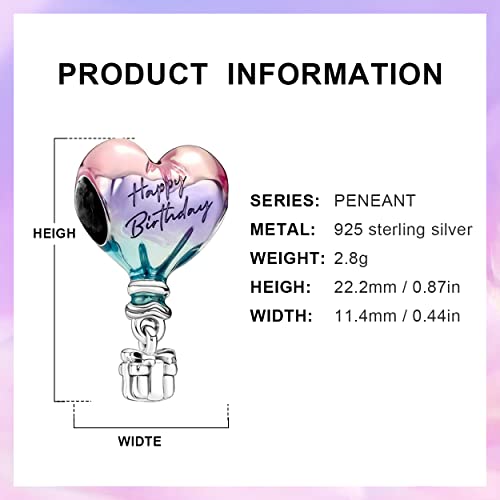 Pickbeau 925 Sterling Silver Charms For Bracelets And Necklaces Birthday Balloon Butterfly Sunflower Family Letters Dangle Pendants Christmas Beads Family Tree Diy Charms Jewelry Gift For Women Girls #TOP1