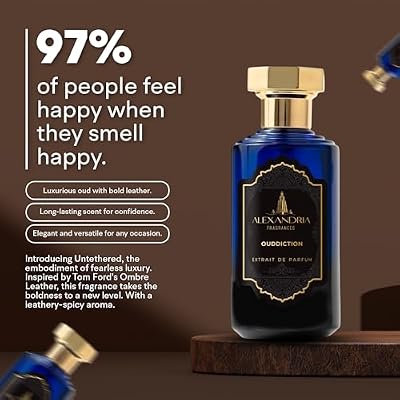 Alexandria Fragrances Ouddiction Perfume - Premium Parfum with Rich Oud and Leather Notes - Long Lasting Eau de Parfum for Men and Women - Luxury Mens Cologne for Every Occasion - 60ml