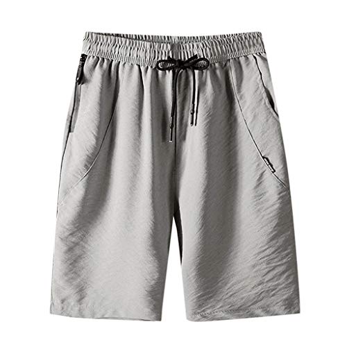 ZYUEER Men's Pants Sweatpants Yoga Jeans Harem Pants Beach ShortsMen'S Casual Purity Color Outdoor Sports Beach Shorts Gray