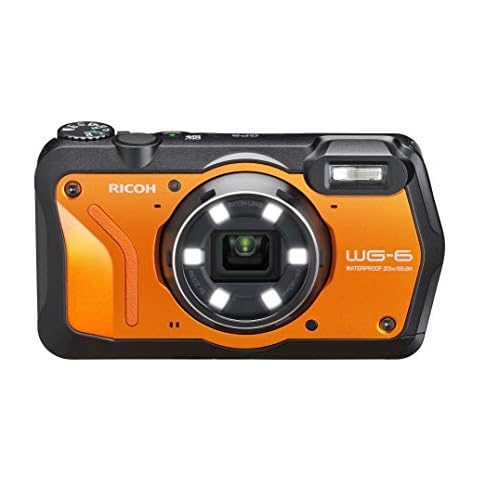 Ricoh WG-6 orange wasserdichte Kamera 20 MP höhere Auflösung Bilder 3 Zoll LCD wasserdicht 20 m stoßfest 2,1 m Unterwassermodus 6 LED Ringlicht Cover