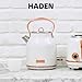 Haden Heritage 1.7 Liter Stainless Steel Electric Kettle, Hot Water Kettle with 360-Degree Base and Auto Shutoff, Ivory & Copper