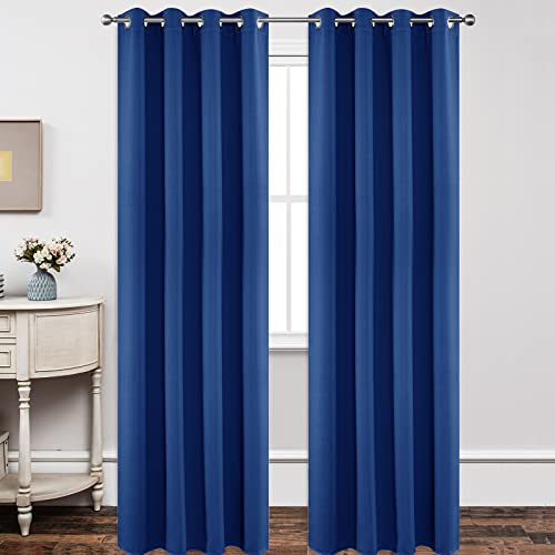 Image of Joydeco Blackout Curtains 120 inches Long 2 Panels Set, Thermal Insulated Long Curtains & Drapes 2 Burg, Room Darkening Grommet Drapes for Bedroom Living Room Windows (W52 x L120 Inch, Royal Blue)