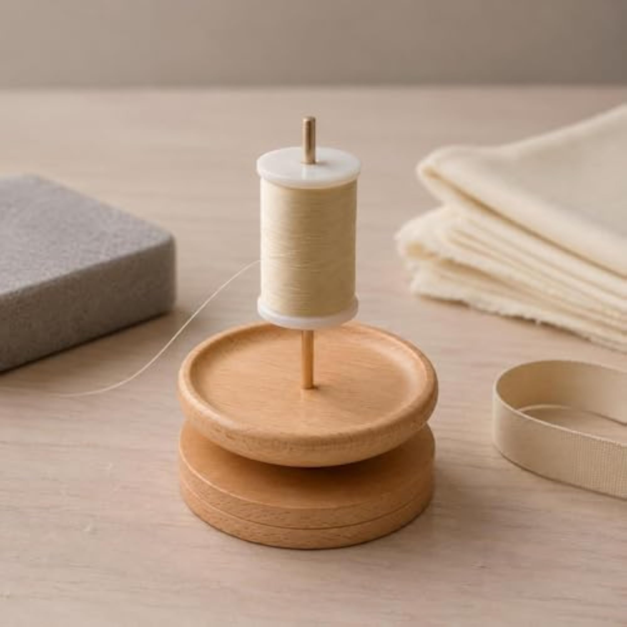 Manual Thread Spool Rack Handmade Wooden Winder