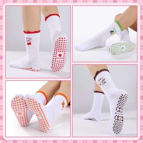 Image of Pilates Grip Yoga Socks for Women Cute Non Slip Socks | Cute Non Slip Socks, Athletic Grippy Sock, Barre Ballet Fitness Workout