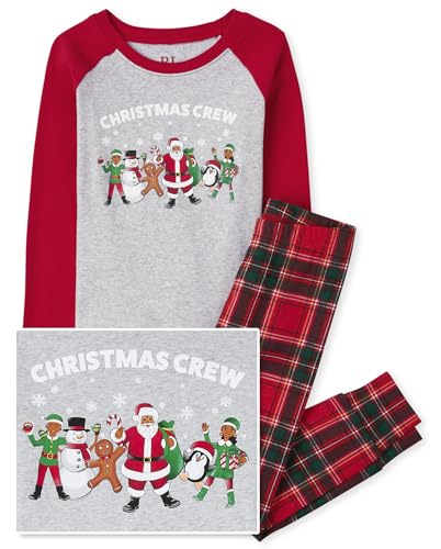 Image of The Children's Place Family Matching Holiday Long Sleeve Pajama Sets, Cotton
