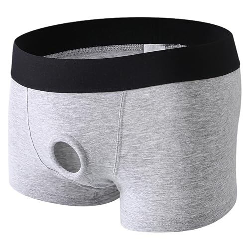 Générique Culottes en Silicone avec Anneau pour Plaisir accru Sensations prolongées Tenue séduisante Homme découpes provocantes Confort Ultime soirée Festive (Grey, S)