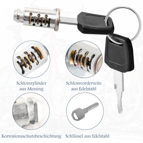 4-teiliges Schlosskerne für Thule, Dachgepäckträger-Sicherheitsschloss mit 4 Schlüssel und 1 Kontrollschlüssel, Dachträgerschlösser für Dachboxen Dachgepäckträger, Fahrradträgerschloss, Türme