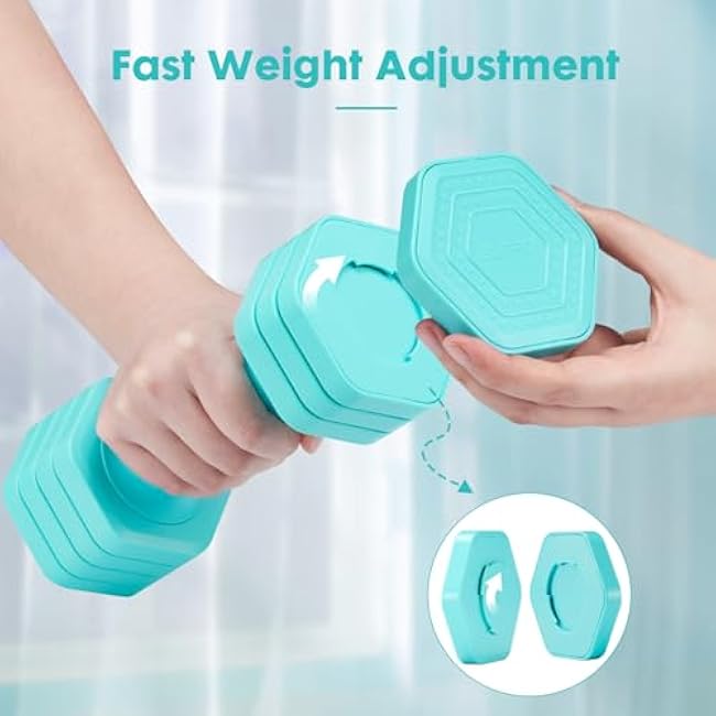 Adjustable Dumbbell Set, 4 in 1 Free Weights Dumbbells Set for Women, Weights for Women at Home, 2lb 3lb 4lb 5lb with TPU Soft Rubber Handle for Home Gym Exercise Training