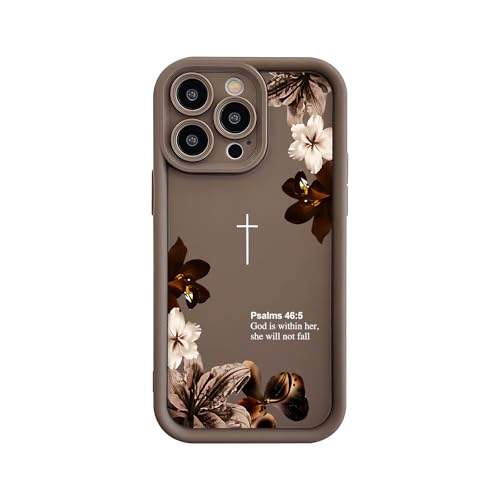 Coque antichoc iPhone 13 Pro Max verset de la Bible Psaume protection TPU fleurs