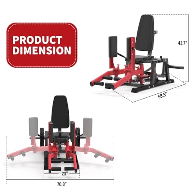 Hip Abductor Machine - Inner & Outer Thigh Workout with 6-Gear System & 4-Position Backrest - Home Gym Equipment