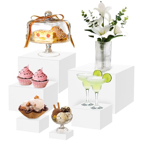 MENIBBLER 6 Pcs Buffet Risers, 6 Different Sizes (3in+4in+5in+6in+7in+8in) Acrylic Food Display Riser Boxes, Reusable Food Stands Dessert Table Display Set for Catering Dessert Jewelry Collectibles MENIBBLER 6 Pcs Buffet Risers, 6 Different Sizes (3in+4in+5in+6in+7in+8in) Acrylic Food Display Riser Boxes, Reusable Food Stands Dessert Table Display Set for Catering Dessert Jewelry Collectibles