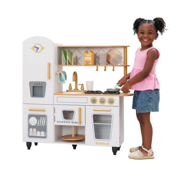 Miniatura 2 de KidKraft Cocina de juego blanca de madera vintage con 9 accesorios