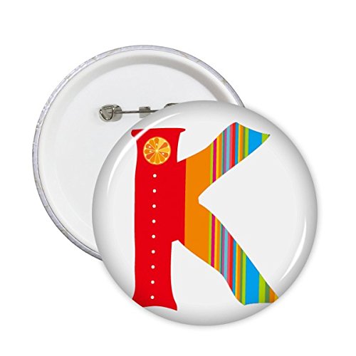 Badge lettre K orange pour customiser facilement des vêtements tristes lot de 5