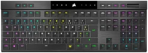 CORSAIR K100 Air Wireless RGB Ultra-Thin Mandeacutercanic Gaming Keyboard – Cherry MX Touch Switches and Writer Low Profile – Bluetooth Compatible with iCUE – PC Mac PS5 PS4 Xbox – AZERTY FR – Black