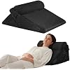 Ruqmuis 3PCS Wedge Pillow Set for After Surgery, Adjustable 9&12 Inch Bed Wedge Pillow for Sleeping, Incline Pillow Wedge for Headboard, Post Surgery, Acid Reflux, Neck&Back Support, Plush Black